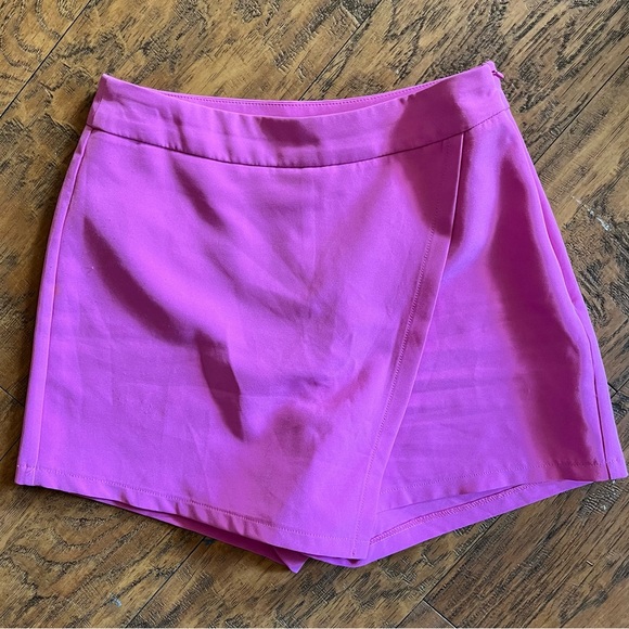 Wmns skort pink wrap short dressy style zip up closure sz med - Picture 1 of 8